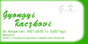 gyongyi raczkovi business card